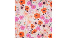 Cotton Cord Digi Print - Big Flowers, Violet