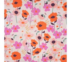 Cotton Cord Digi Print - Big Flowers, Violet