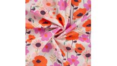 Cotton Cord Digi Print - Big Flowers, Violet