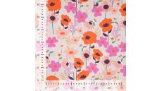 Cotton Cord Digi Print - Big Flowers, Violet