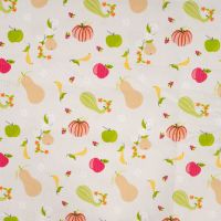 Cotton Cord Digi Print - Pumpkins, Ecru