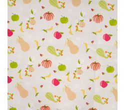 Cotton Cord Digi Print - Pumpkins, Ecru