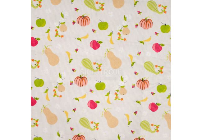Cotton Cord Digi Print - Pumpkins, Ecru