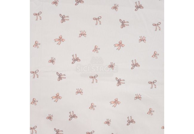 Cotton Cord Digi Print - Bows, Ecru