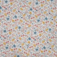 Cotton Cord Digi Print - Floral, Ecru