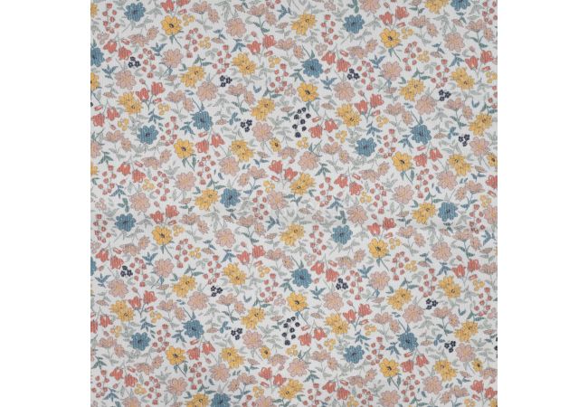 Cotton Cord Digi Print - Floral, Ecru