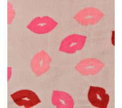 Cuddle Fleece Double Face - Lips, Dusty Pink