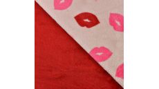 Cuddle Fleece Double Face - Lips, Dusty Pink