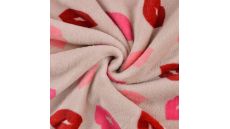 Cuddle Fleece Double Face - Lips, Dusty Pink