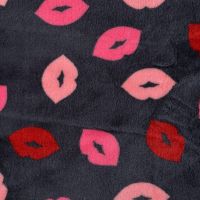 Cuddle Fleece Double Face - Lips, Grey