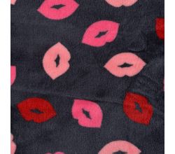 Cuddle Fleece Double Face - Lips, Grey