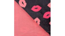 Cuddle Fleece Double Face - Lips, Grey