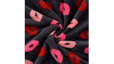 Cuddle Fleece Double Face - Lips, Grey