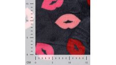 Cuddle Fleece Double Face - Lips, Grey