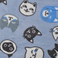 Cuddle Fleece Double Face - Cats & Cat Paws, Blue