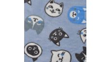 Cuddle Fleece Double Face - Cats & Cat Paws, Blue