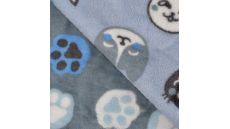 Cuddle Fleece Double Face - Cats & Cat Paws, Blue