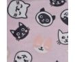 Cuddle Fleece Double Face - Cats & Cat Paws, Dusty Pink