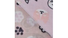 Cuddle Fleece Double Face - Cats & Cat Paws, Dusty Pink