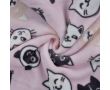 Cuddle Fleece Double Face - Cats & Cat Paws, Dusty Pink