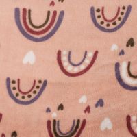 Cuddle Fleece Double Face - Rainbow + Hearts, Poudre
