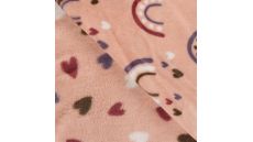 Cuddle Fleece Double Face - Rainbow + Hearts, Poudre