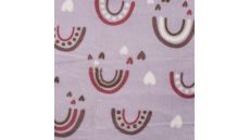 Cuddle Fleece Double Face - Rainbow + Hearts, Lilac