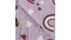 Cuddle Fleece Double Face - Rainbow + Hearts, Lilac