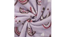 Cuddle Fleece Double Face - Rainbow + Hearts, Lilac