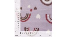 Cuddle Fleece Double Face - Rainbow + Hearts, Lilac