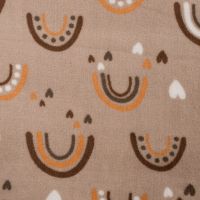 Cuddle Fleece Double Face - Rainbow + Hearts, Sand