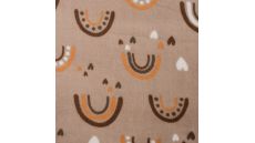 Cuddle Fleece Double Face - Rainbow + Hearts, Sand