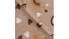 Cuddle Fleece Double Face - Rainbow + Hearts, Sand