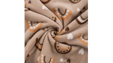 Cuddle Fleece Double Face - Rainbow + Hearts, Sand