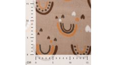 Cuddle Fleece Double Face - Rainbow + Hearts, Sand