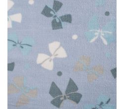 Cuddle Fleece Double Face - Bow + Dots, Dusty Blue