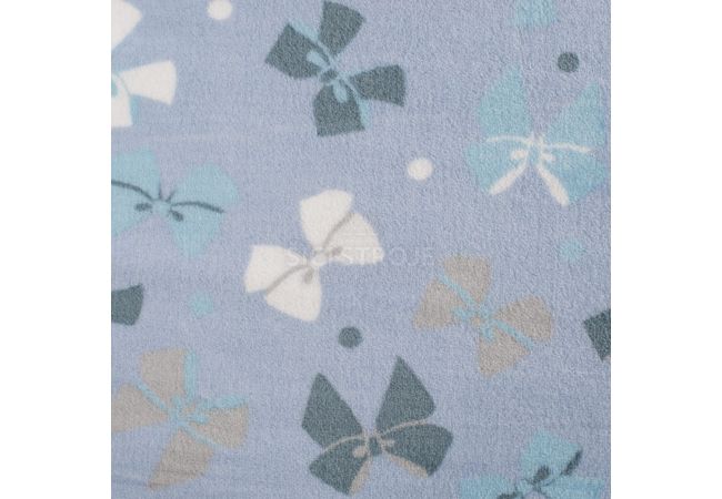 Cuddle Fleece Double Face - Bow + Dots, Dusty Blue