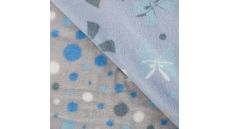 Cuddle Fleece Double Face - Bow + Dots, Dusty Blue