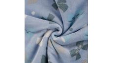 Cuddle Fleece Double Face - Bow + Dots, Dusty Blue