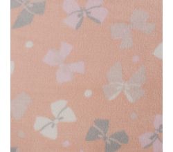 Cuddle Fleece Double Face - Bow + Dots, Dusty Pink