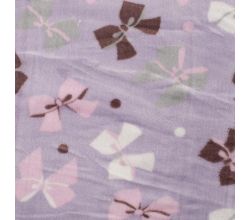 Cuddle Fleece Double Face - Bow + Dots, Lilac