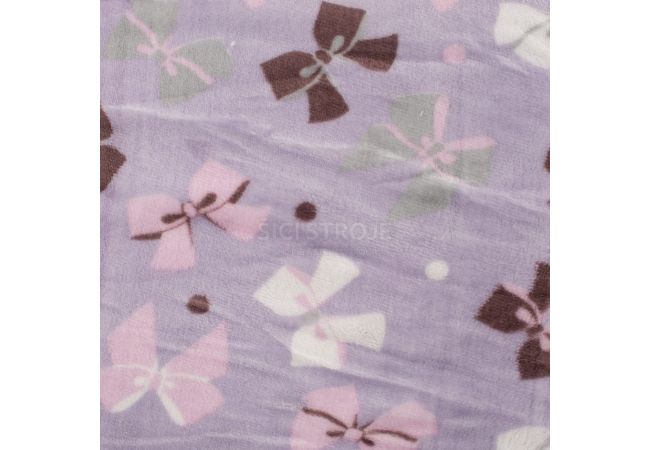 Cuddle Fleece Double Face - Bow + Dots, Lilac