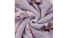 Cuddle Fleece Double Face - Bow + Dots, Lilac