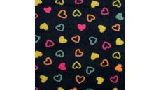 Cuddle Fleece Double Face - Hearts, Navy Multi (Ilitex)