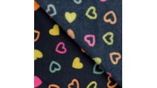 Cuddle Fleece Double Face - Hearts, Navy Multi (Ilitex)