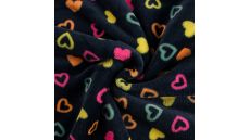 Cuddle Fleece Double Face - Hearts, Navy Multi (Ilitex)