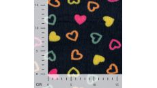 Cuddle Fleece Double Face - Hearts, Navy Multi (Ilitex)