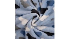 Cuddle Fleece Double Face - Clouds & Raindrops, Dusty Blue