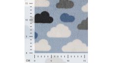 Cuddle Fleece Double Face - Clouds & Raindrops, Dusty Blue
