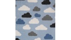 Cuddle Fleece Double Face - Clouds & Raindrops, Dusty Blue